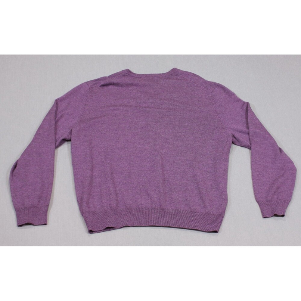 Jos A. Bank Traveler 100% Merino Wool Sweater Long Sleeve Purple Sz XXL - Picture 3 of 9